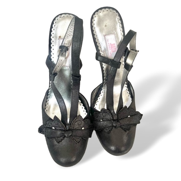 JLo Jennifer Lopez Round Toe Strappy Bow Heels Size 7.5M - Picture 1 of 14